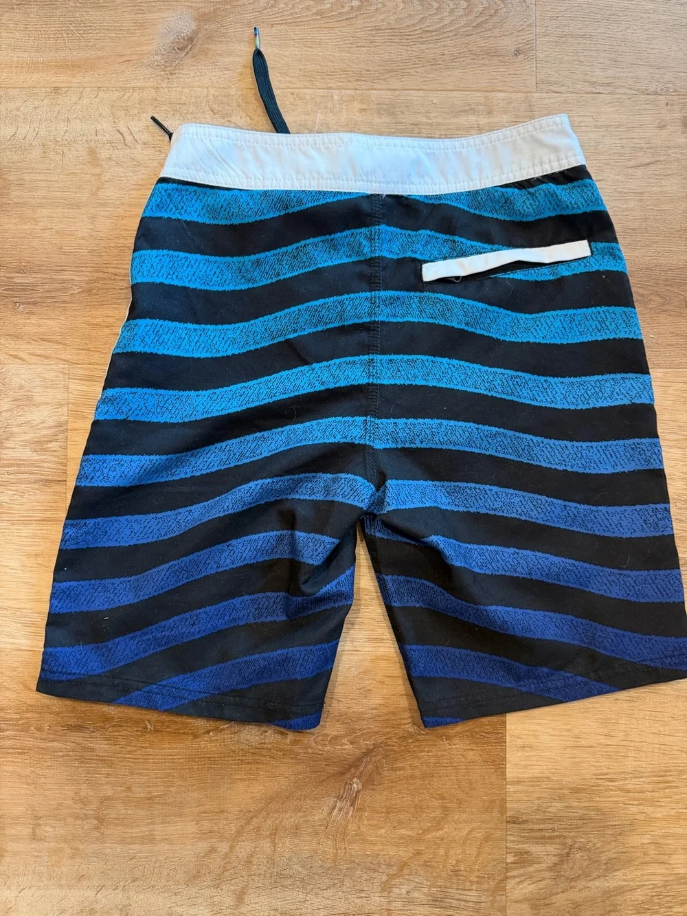 Hurley Blue and Black Striped Kids Boardshorts Swimsuit